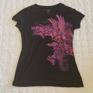 Express Black Burnout Graphic Tee Sz M